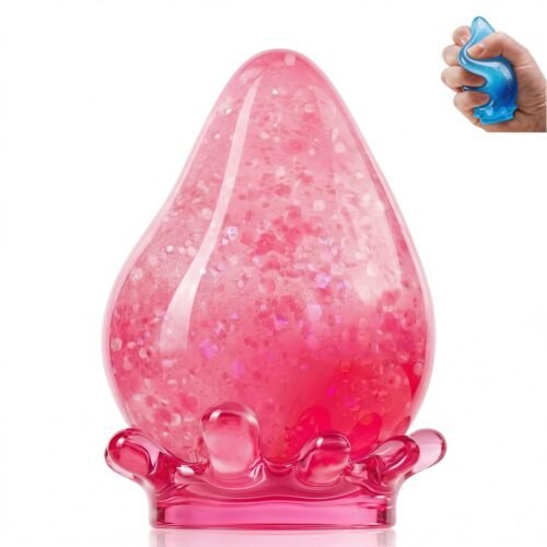 NeeDoh Dream Drop – Blue Squish Toy (2/7) Blue NeeDoh Dream Drop raindrop squish toy resting on a translucent stand — Image 2 of 7