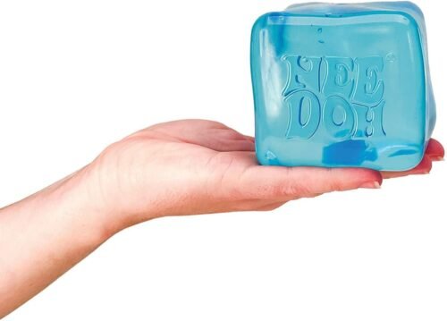 Giant translucent blue NeeDoh Nice Berg sensory squish cube from NeeDoh UAE — Image 4 of 8
