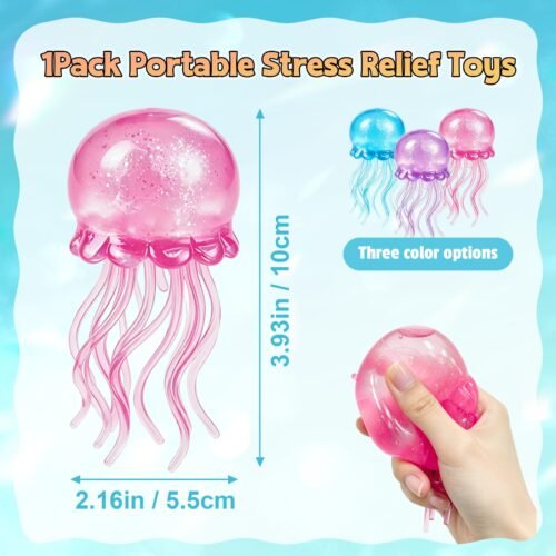 NeeDoh Jellyfish – JellySquish Sparkle Squishy (4/11) NeeDoh JellySquish Sparkle Squishy jellyfish toy with glitter dome and tentacles — Image 4 of 11