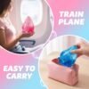 NeeDoh Dream Drop – Blue Squish Toy (5/7) Blue NeeDoh Dream Drop raindrop squish toy resting on a translucent stand — Image 5 of 7