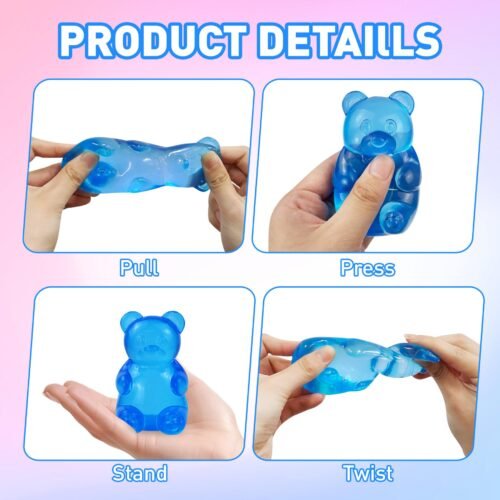 NeeDoh Gummy Bear Taba Squishy – Jelly Bear (7/20) NeeDoh Gummy Bear Taba Squishy jelly blue bear squeeze toy — Image 7 of 20