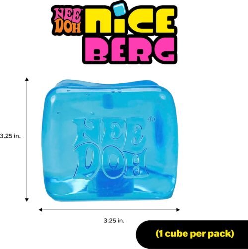 Giant translucent blue NeeDoh Nice Berg sensory squish cube from NeeDoh UAE — Image 6 of 8