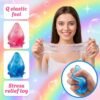 NeeDoh Dream Drop – Blue Squish Toy (3/7) Blue NeeDoh Dream Drop raindrop squish toy resting on a translucent stand — Image 3 of 7