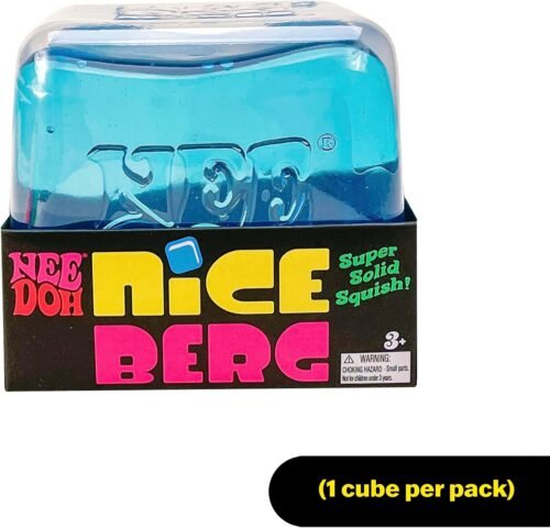 Giant translucent blue NeeDoh Nice Berg sensory squish cube from NeeDoh UAE — Image 2 of 8