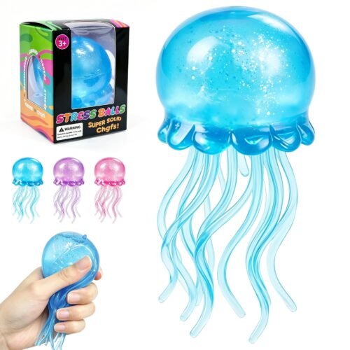 NeeDoh Jellyfish – JellySquish Sparkle Squishy (3/11) NeeDoh JellySquish Sparkle Squishy jellyfish toy with glitter dome and tentacles — Image 3 of 11