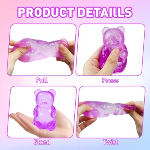 NeeDoh Gummy Bear Taba Squishy – Jelly Bear (14/20) NeeDoh Gummy Bear Taba Squishy jelly blue bear squeeze toy — Image 14 of 20