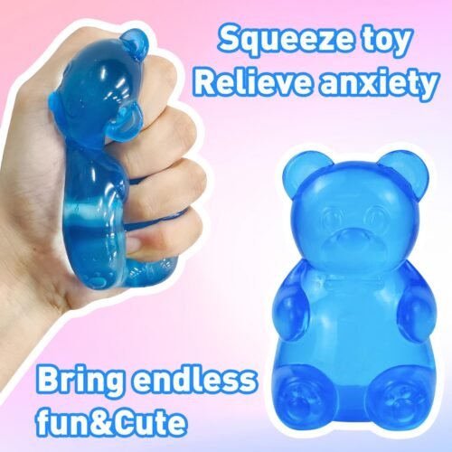 NeeDoh Gummy Bear Taba Squishy – Jelly Bear (5/20) NeeDoh Gummy Bear Taba Squishy jelly blue bear squeeze toy — Image 5 of 20