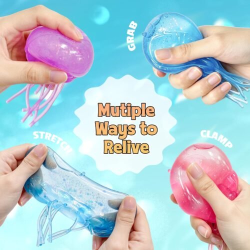 NeeDoh Jellyfish – JellySquish Sparkle Squishy (6/11) NeeDoh JellySquish Sparkle Squishy jellyfish toy with glitter dome and tentacles — Image 6 of 11
