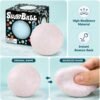 NeeDoh Snowball – slow rebound squish toy (4/6) NeeDoh Snowball pink stress ball on a desk — Image 4 of 6
