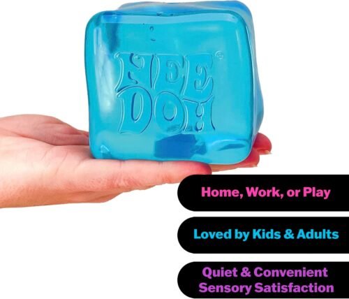 Giant translucent blue NeeDoh Nice Berg sensory squish cube from NeeDoh UAE — Image 5 of 8