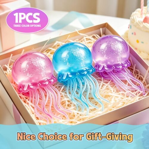NeeDoh Jellyfish – JellySquish Sparkle Squishy (9/11) NeeDoh JellySquish Sparkle Squishy jellyfish toy with glitter dome and tentacles — Image 9 of 11