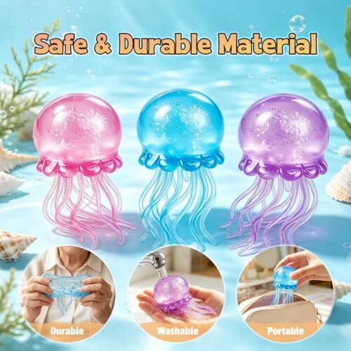 NeeDoh Jellyfish – JellySquish Sparkle Squishy (5/11) NeeDoh JellySquish Sparkle Squishy jellyfish toy with glitter dome and tentacles — Image 5 of 11