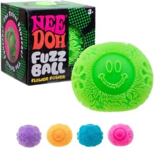 NeeDoh Fuzz Ball Flower Power – velvet squishy stress ball with retro flower print — Image 1 of 1
