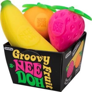 NeeDoh Groovy Fruit 3-pack with banana, strawberry, and orange squishies — Image 1 of 1