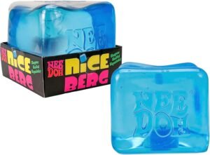 Giant translucent blue NeeDoh Nice Berg sensory squish cube from NeeDoh UAE — Image 1 of 8